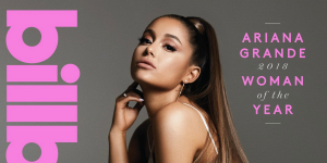 Ariana Grande na capa da revista Billboard, de rabo de cavalo