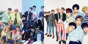 Kpop: Grupos sul-coreanos em uma montagem com quatro fotos para ilustrar o kpop