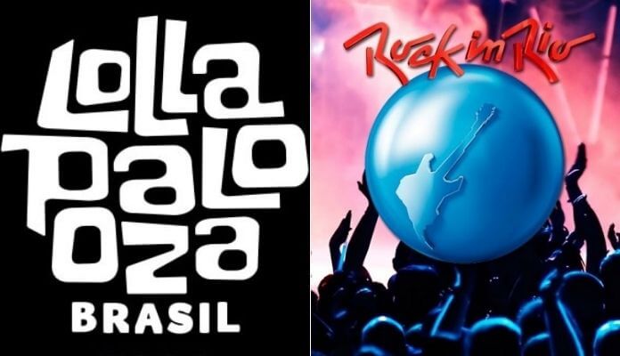 imagens dos símbolos do lollapalooza e do rock in rio