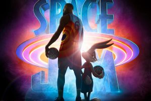 Pôster promocional de "Space Jam: Um Novo Legado", estrelando LeBron James