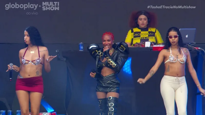 Dupla Tasha & Tracie e Karol Conká Reprodução/ Multishow