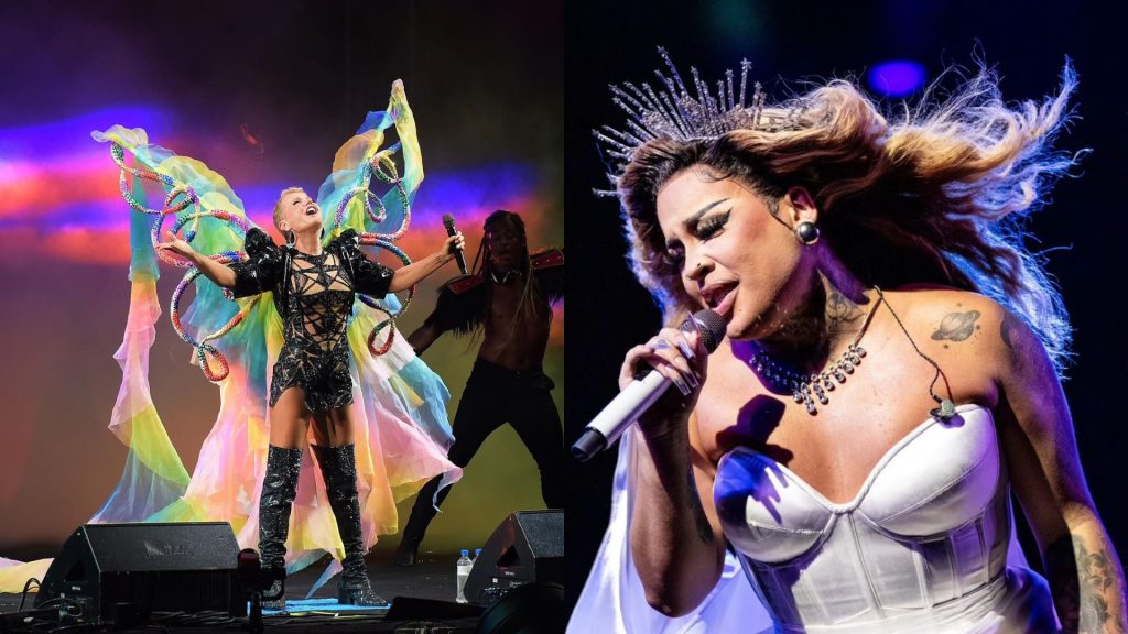 Xuxa e Gloria Groove em cima do palco do Universo Spanta