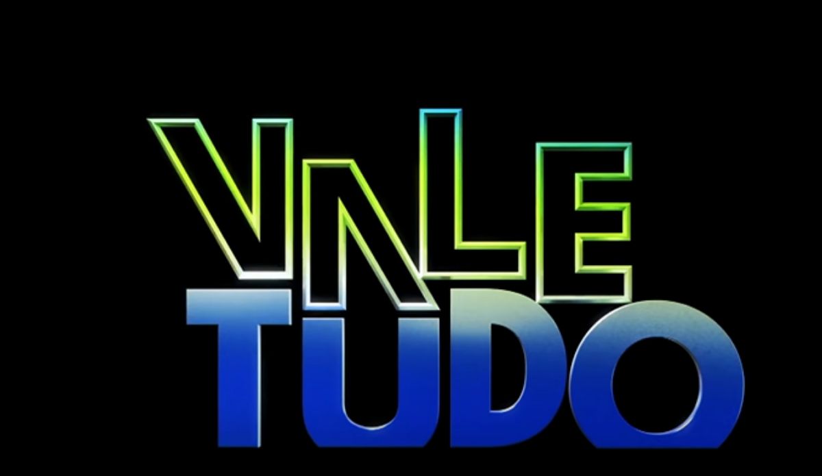 A imagem apresenta fundo preto com a logo da novela "Vale Tudo"