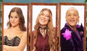 Montagem mostra Duda Wendling, Renata Müller e Walério Araújo, participantes de A Fazenda 17, que disputaram a segunda Roça do reality.