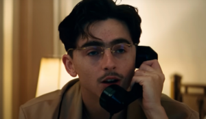 Timothée Chalamet em cena do trailer de "Marty Supreme"