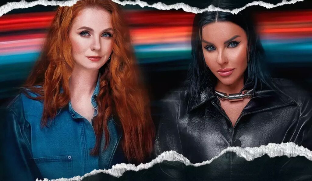 Integrantes do t.A.T.u. em imagem promocional do retorno da dupla para show no Brasil em 2026
