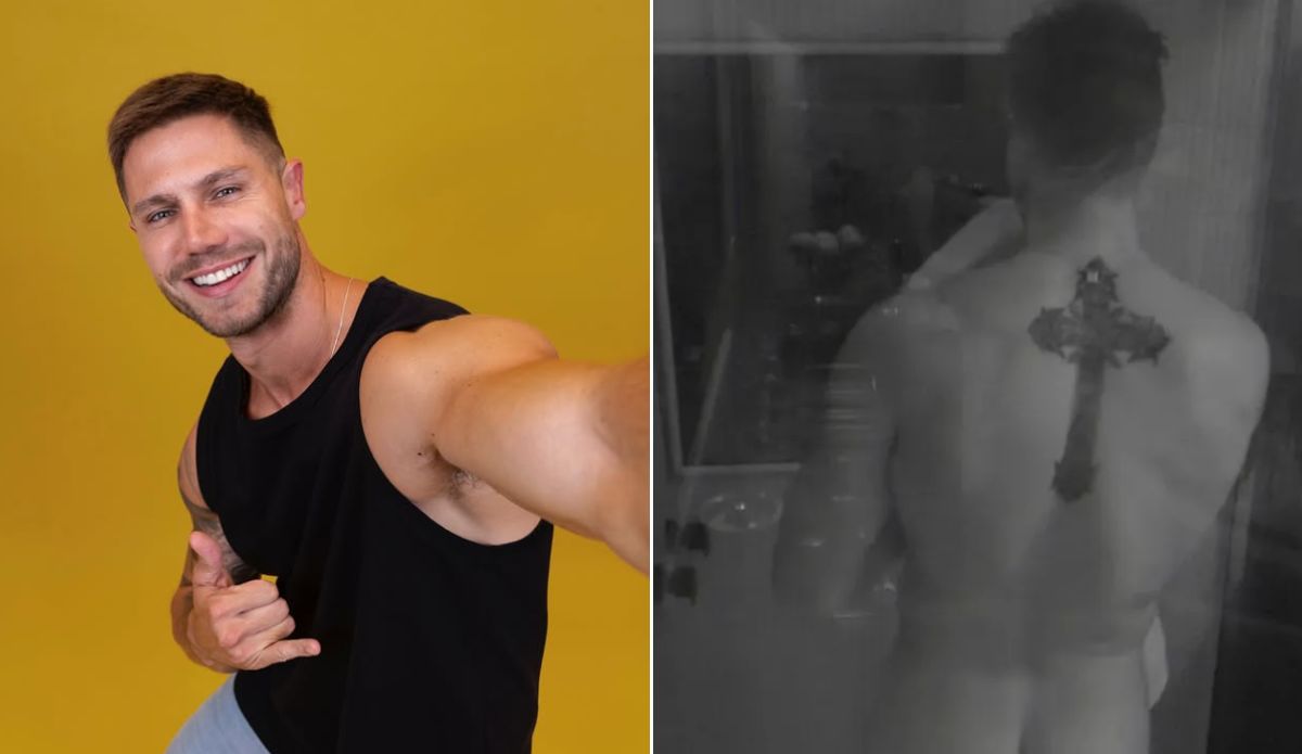 Jonas Sulzbach no BBB 26; participante aparece tomando banho no Quarto do Líder após festa.