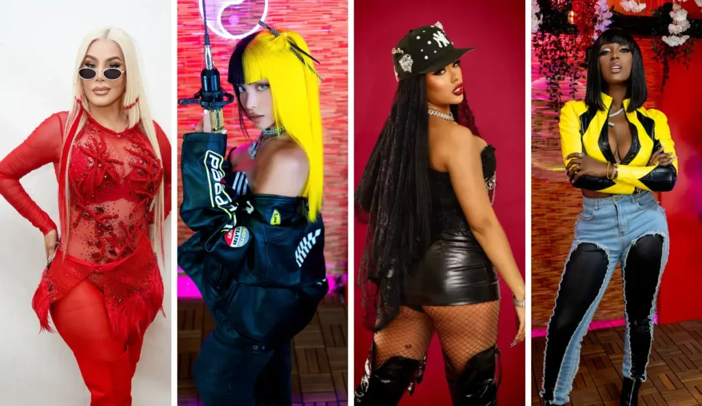 As cantoras Ivy Queen, Chesca, Queen Parker e Amara La Negra