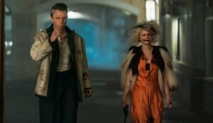 Christian Bale e Jessie Buckley em "A Noiva!"