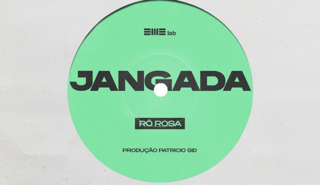 Capa do single Jangada de Rô Rosa com design em formato de disco verde e tipografia preta destacando o título da música