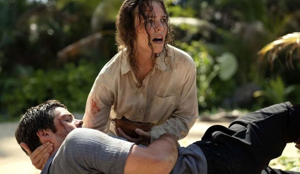 Rachel McAdams e Dylan O’Brien no filme "Socorro!"