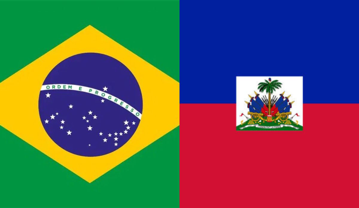 bandeira do Brasil e a bandeira do Haiti