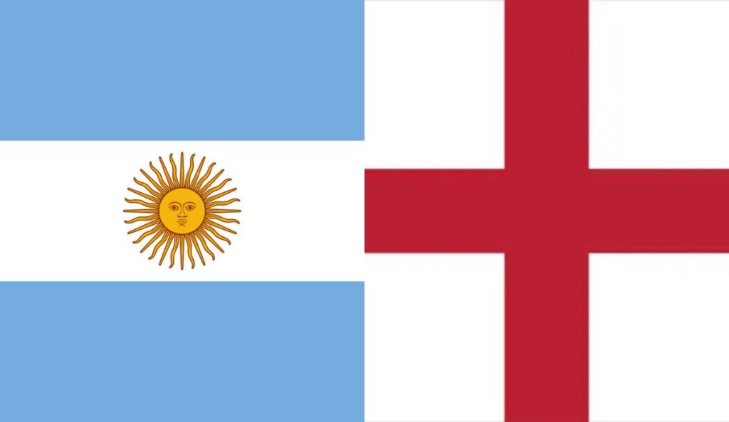 bandeira da argentina e da inglaterra